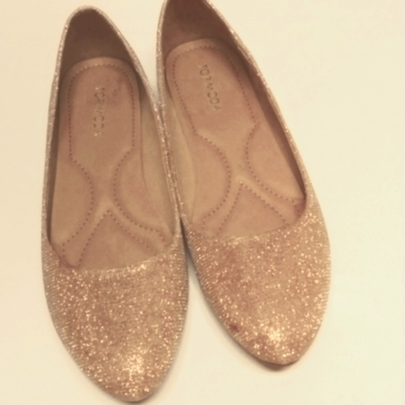 Women's Top Moda ballet slipper rose gold sparkle, size 8.5 - Picture 1 of 8